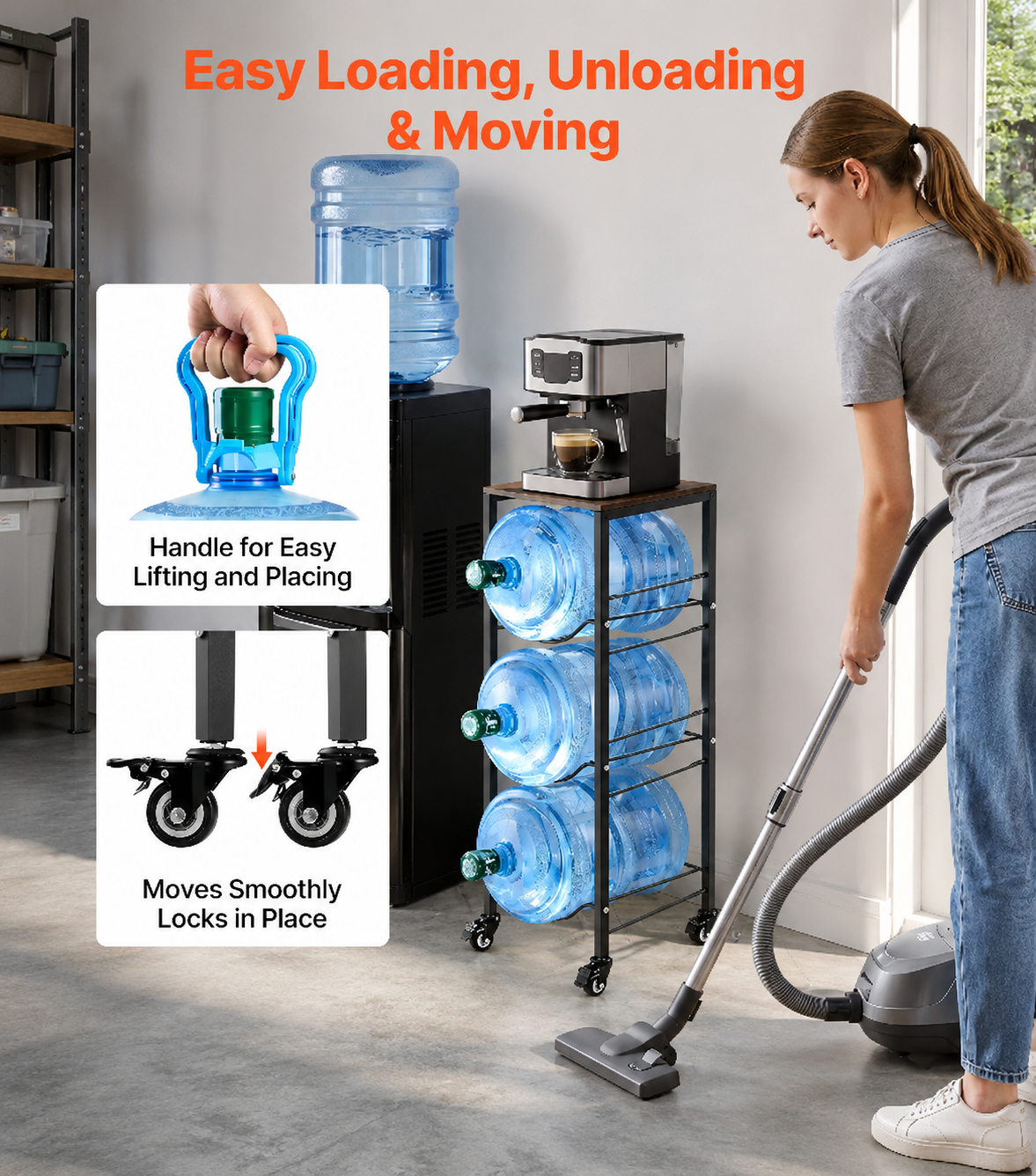 4-Tier Water Jug Storage Rack