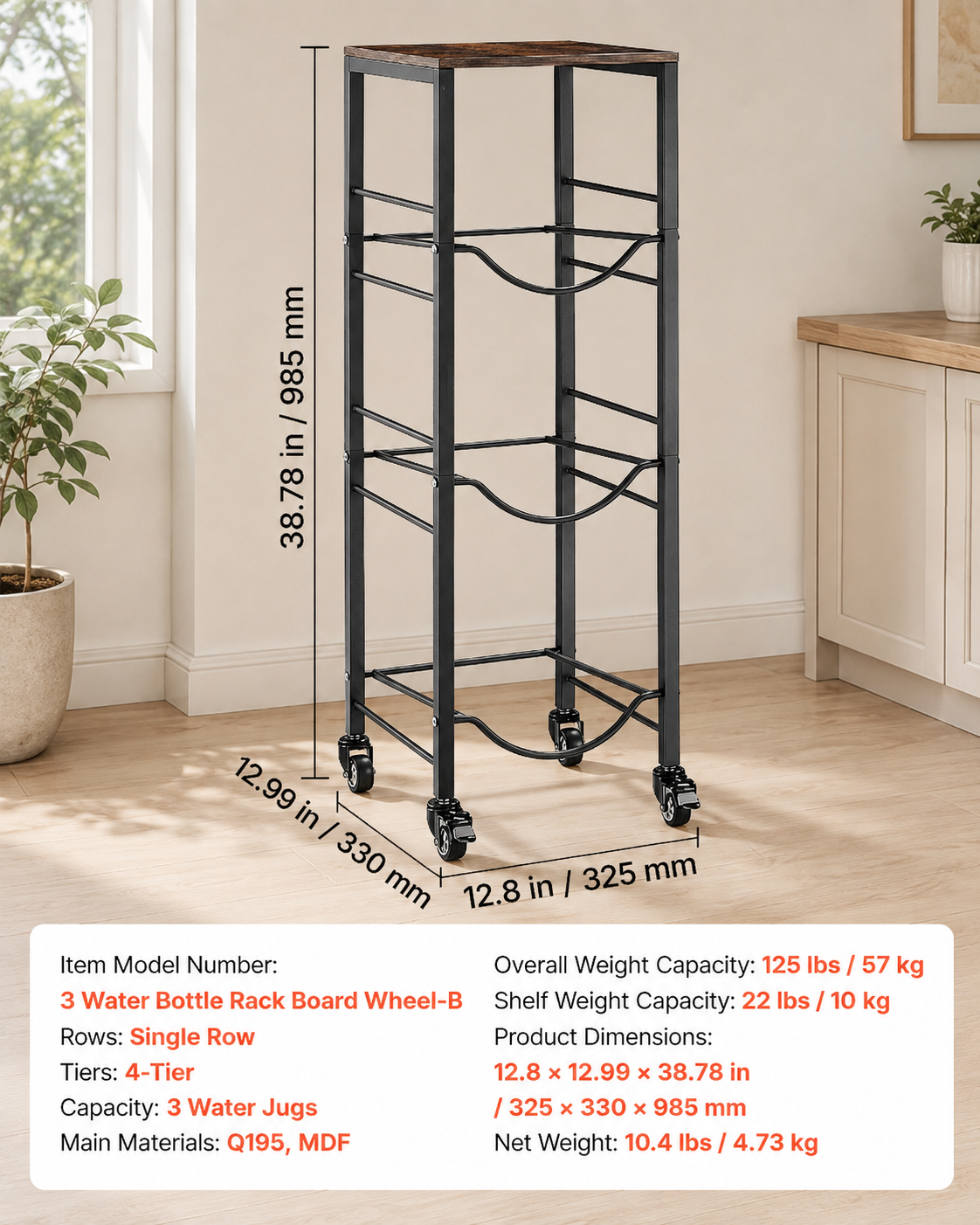 4-Tier Water Jug Storage Rack
