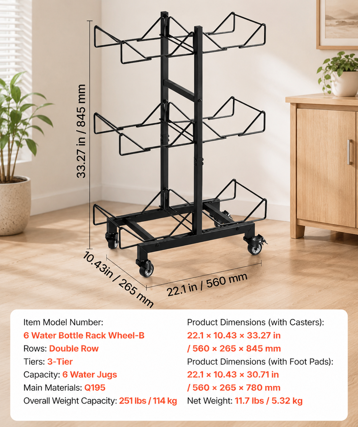 3 Tier Double Water Jug Rack
