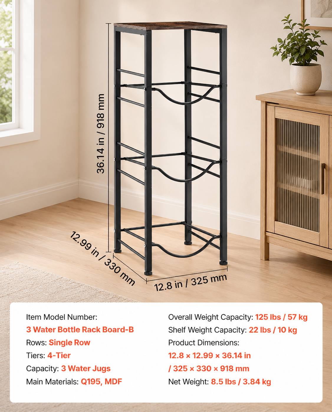 Heavy Duty 4-Tier Water Jug Rack