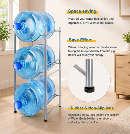 3-Tier Water Cooler Jug Storage Rack