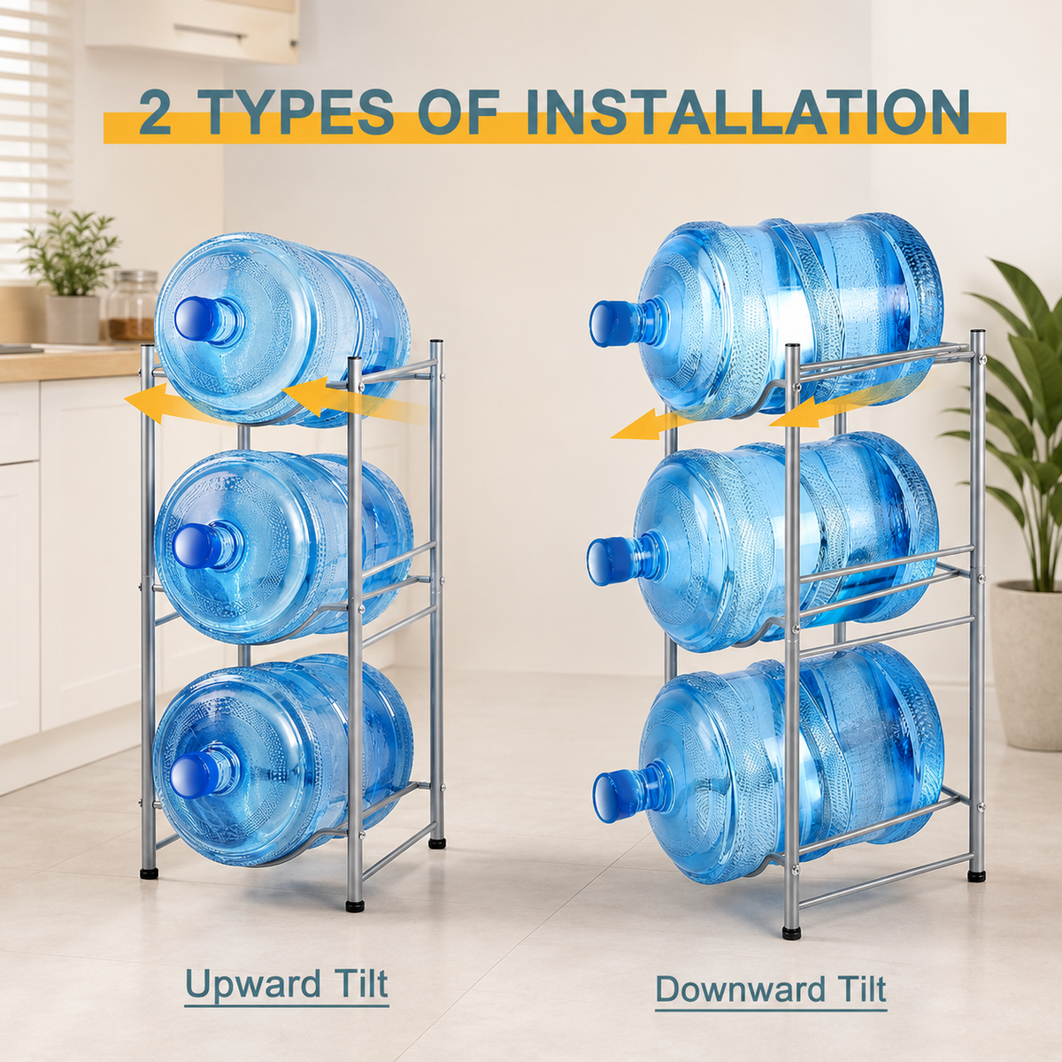 3-Tier Water Cooler Jug Storage Rack