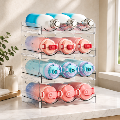 4-Tier Stackable Water Bottle Organizer